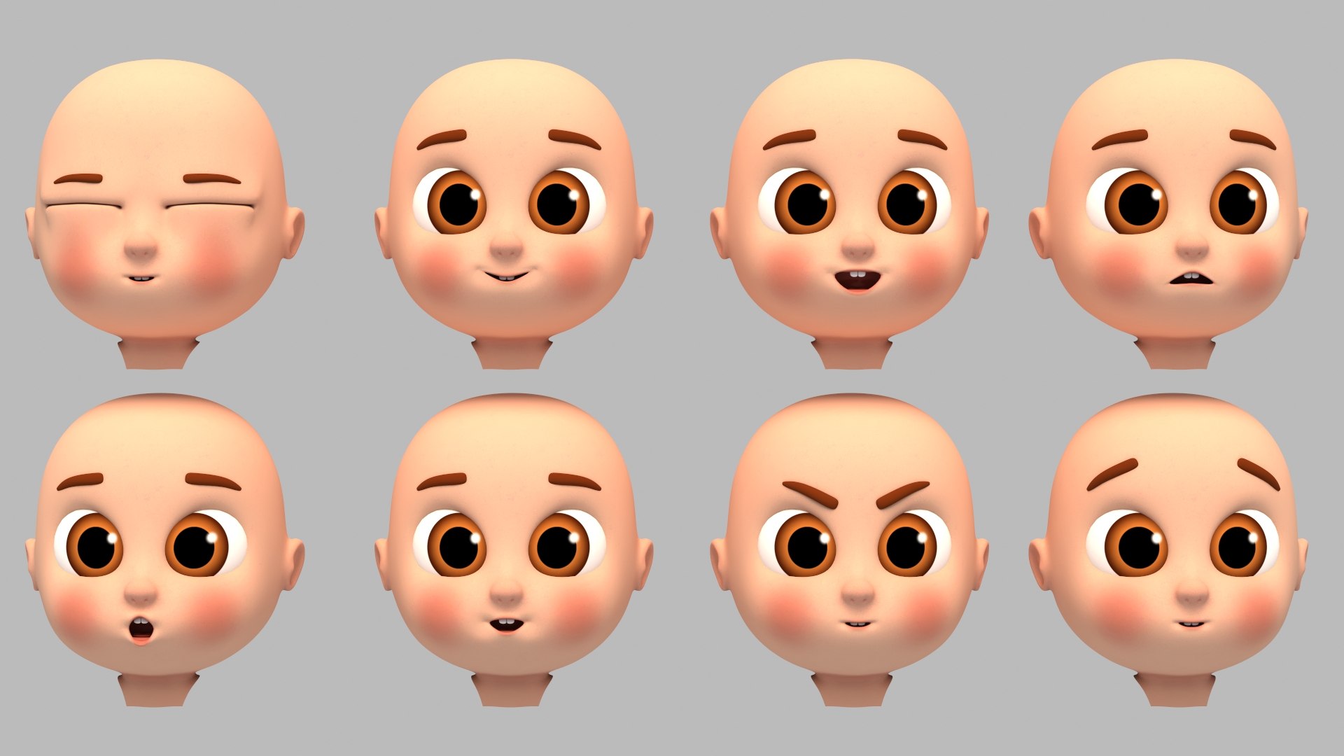 3D Baby Rig Animation Character Model - TurboSquid 1615398