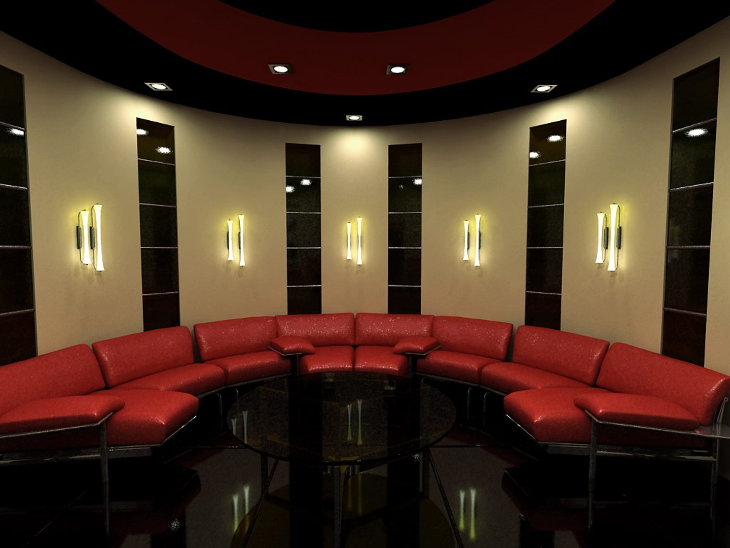 3d model of private hall design interior