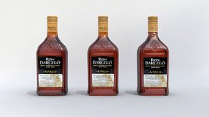 3D Barcelo alcohol Bottle Low-poly