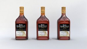 3D Barcelo alcohol Bottle Low-poly