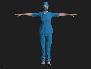 3D model nurse coronavirus hospital