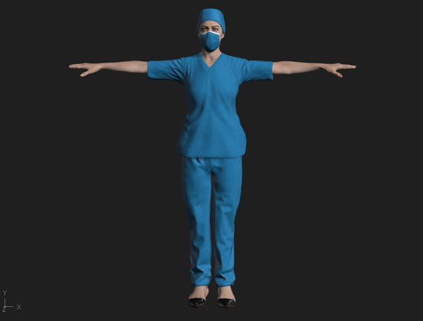 3D model nurse coronavirus hospital