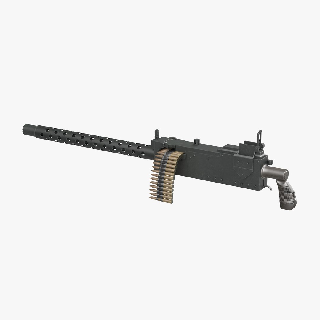 Machine Gun Browning M1919 3D model preview