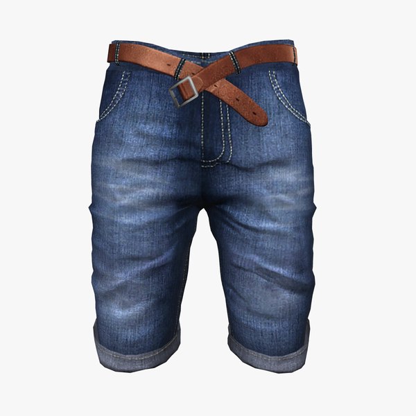 Jeans Shorts With Open Belt model