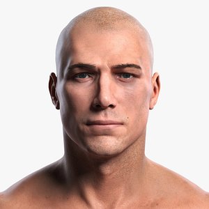 3D photorealistic man body human eyes
