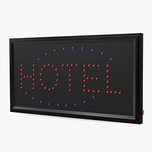 3D Hotel Neon LED Light Sign Board OFF
