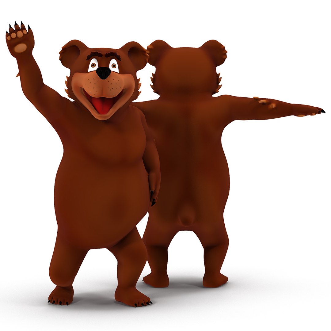 Cartoon Bear Rigged 3D model preview