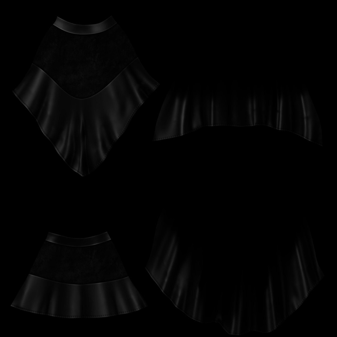 High Low Layered Black Skirt 3D - TurboSquid 1805482