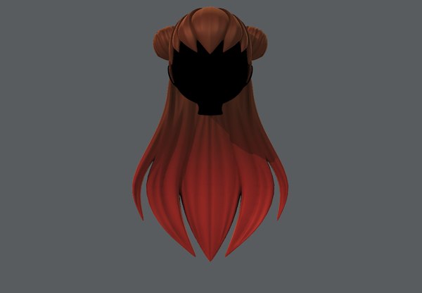 girl hair 3D model