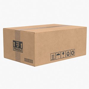 Cardboard Box 2 Closed V1 3D model
