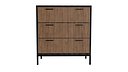 Modern 3-Drawer Fluted Wood Chest of Drawers