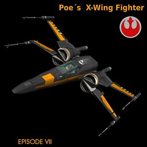 black star fighters 3d obj