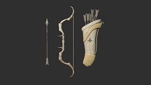 Archer Bow 02 Dragon Bone - Quiver Fantasy Weaponry 3D model