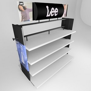 3d retail store clothes gondola model