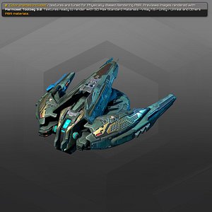 gunship starship spacecraft 3D model
