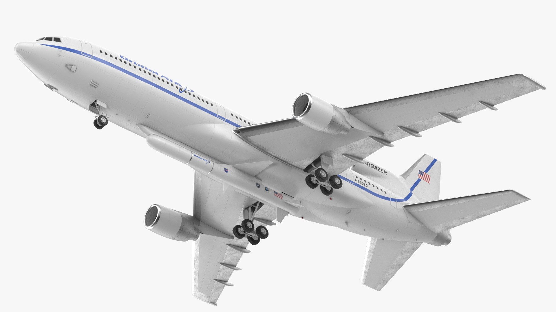Lockheed L1011 Stargazer with Pegasus XL Rocket 3D model preview