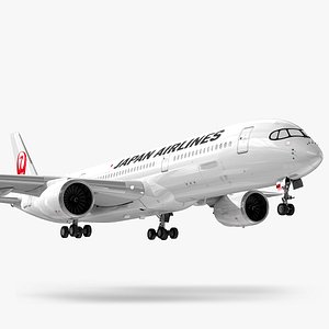 3D model Airbus A350-900 Japan Airlines