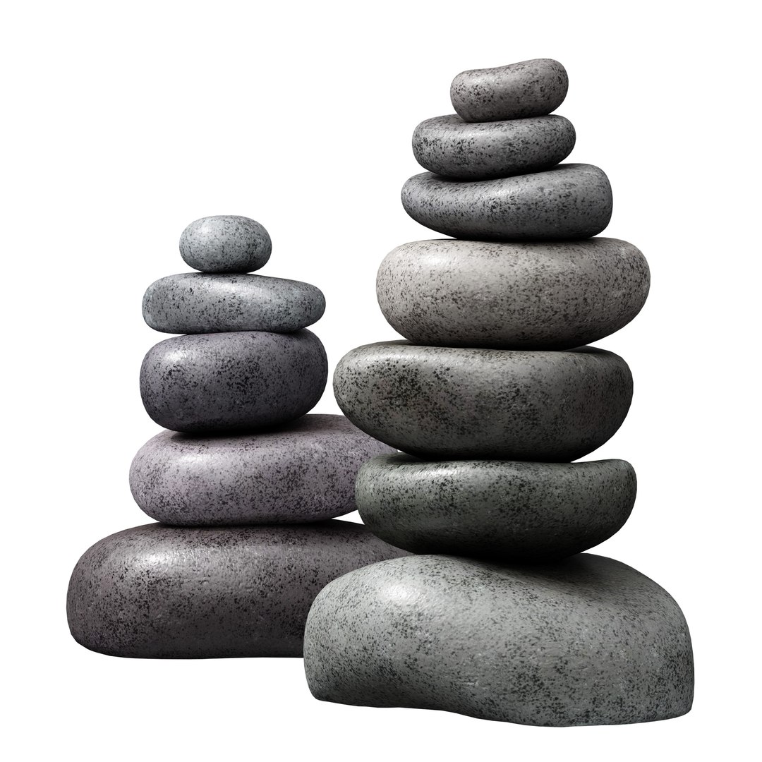 3D Stack Of Stones Zen Stones - TurboSquid 2240736