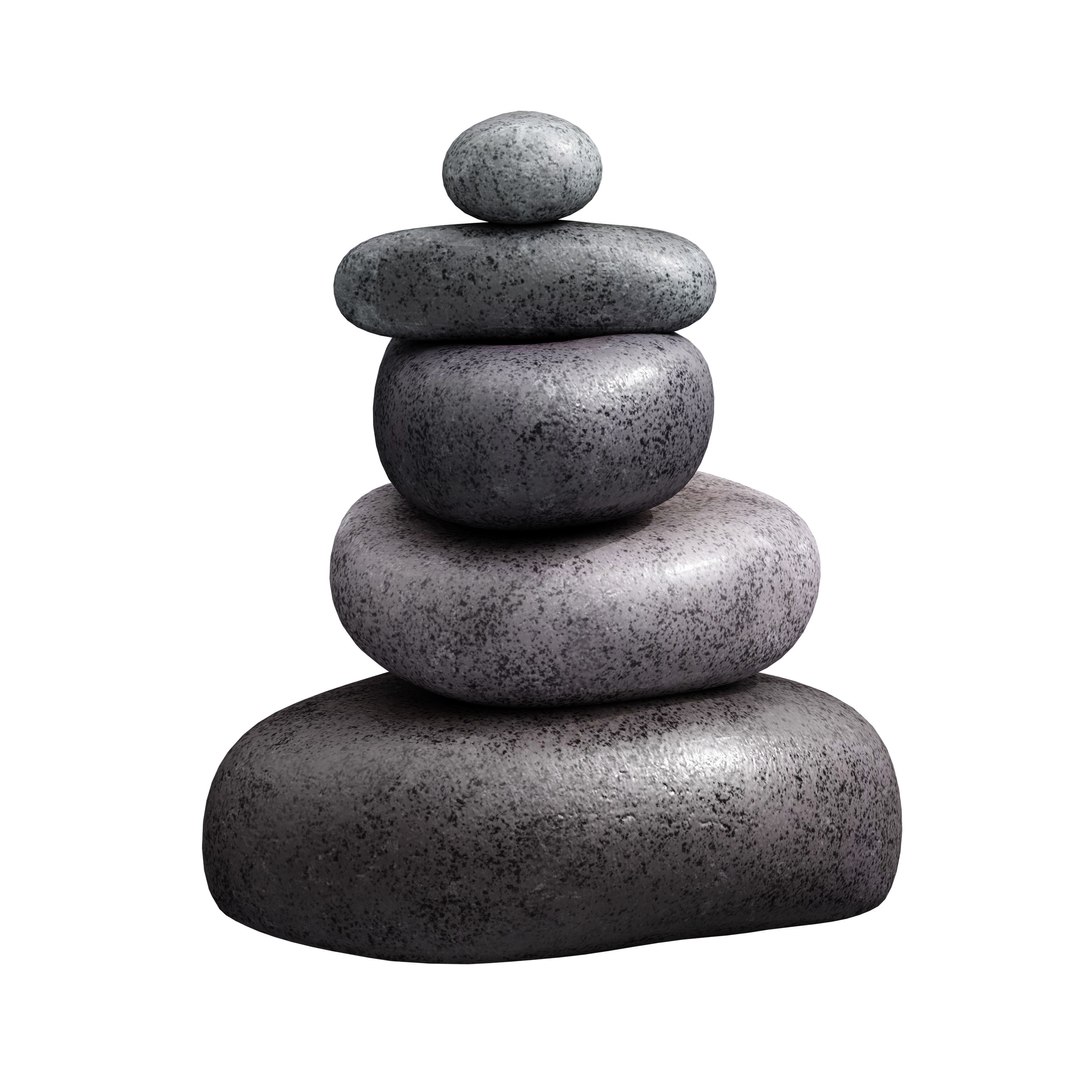 3D Stack Of Stones Zen Stones - TurboSquid 2240736