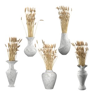 3D Wheat vase collection