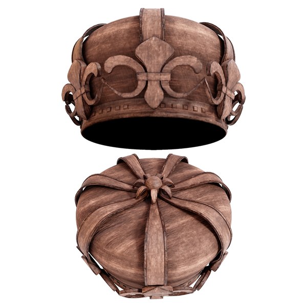 Royal king crown wooden 3D model 3D model