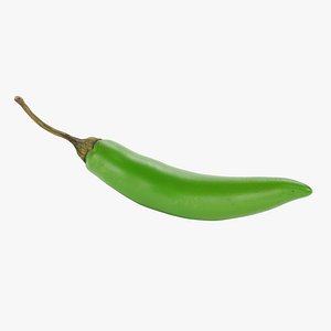 3D Green Chilli Pepper