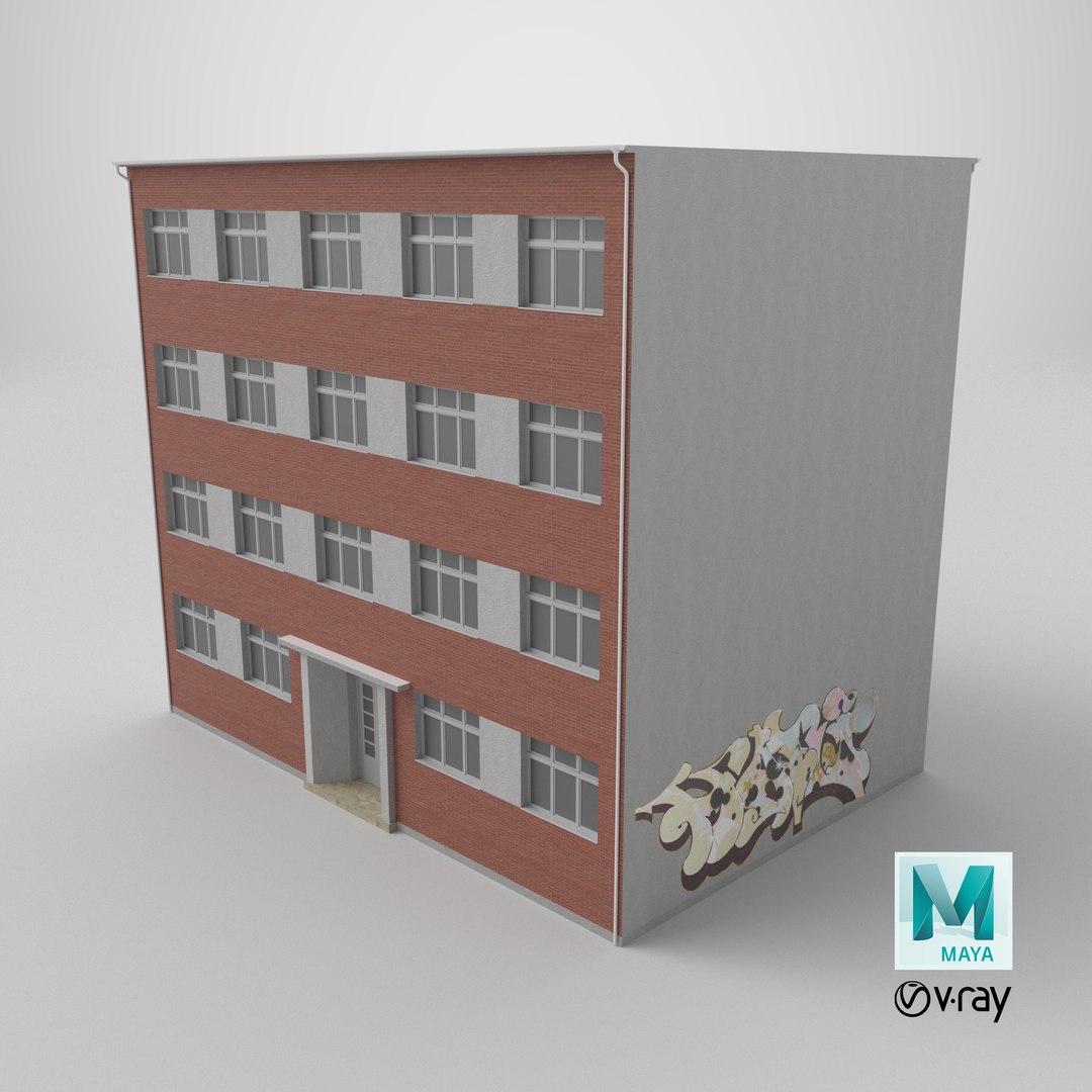 Apartment building with graffiti 3D model https://p.turbosquid.com/ts-thumb/Mm/7G8Spl/79/stemcell_maya_vray_render/png/1719398961/1920x1080/fit_q87/93e22f79397ced70867c3a60f1c51a54d4d08c74/stemcell_maya_vray_render.jpg