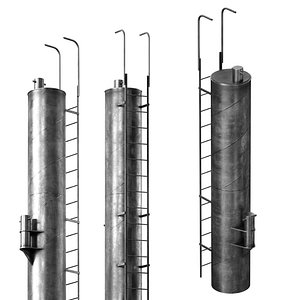 3D Metal construction - pipe tower scaffold ladder model