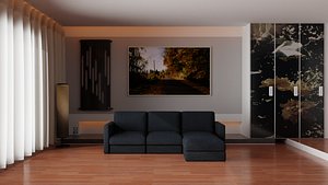 Elegant Sofa 3D Model 3D model
