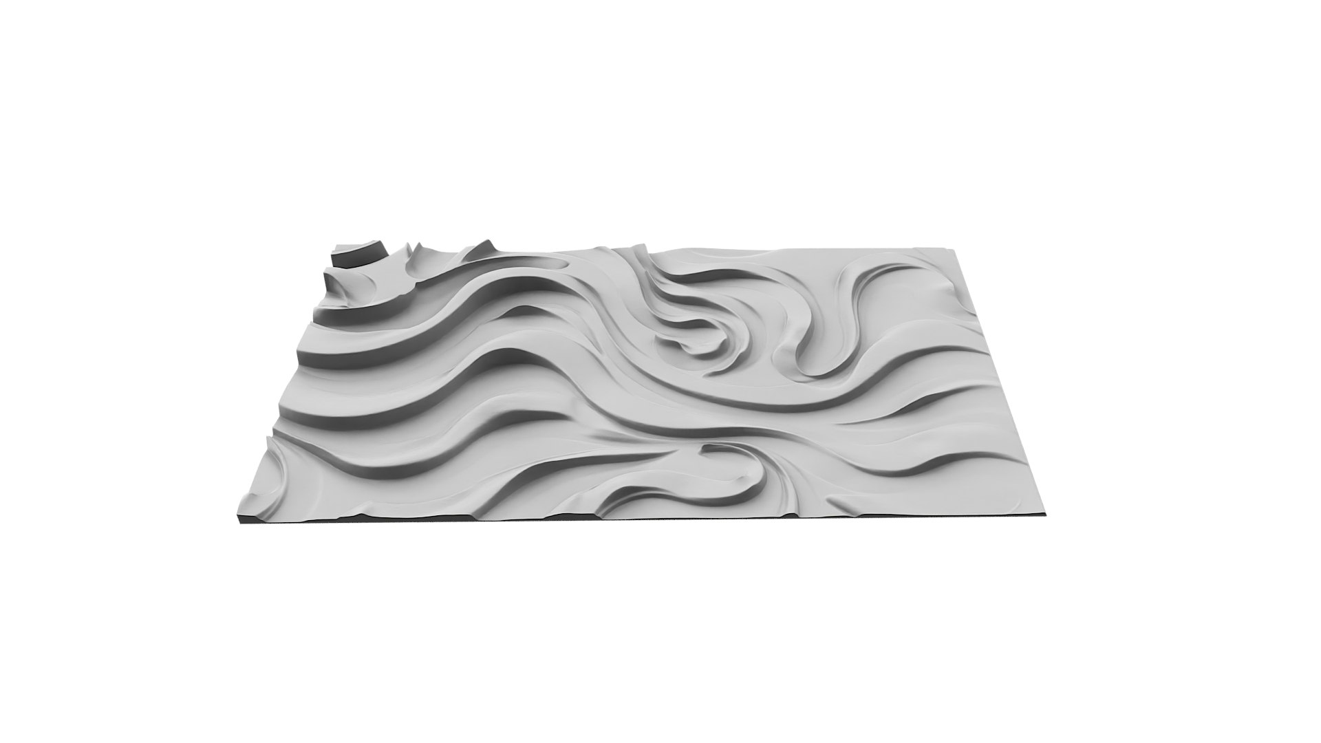 Modern Panel Wall Decor Set Wall Relief Mural CNC 75 3D Model ...