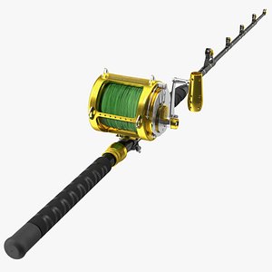 EatMyTackle 80 Wide 2Speed Fishing Reel Bue Marlin Tournament Rod