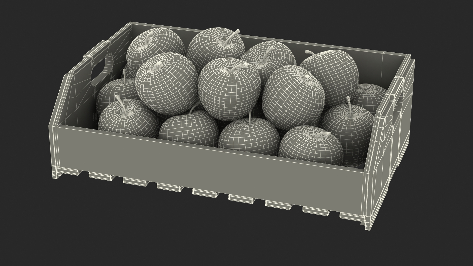 3D Beech Wood Rack With Apples TurboSquid 1908801