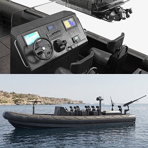 3D Zodiac Hurricane Military Boat model