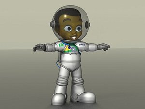 3d obj cartoon boy astronaut