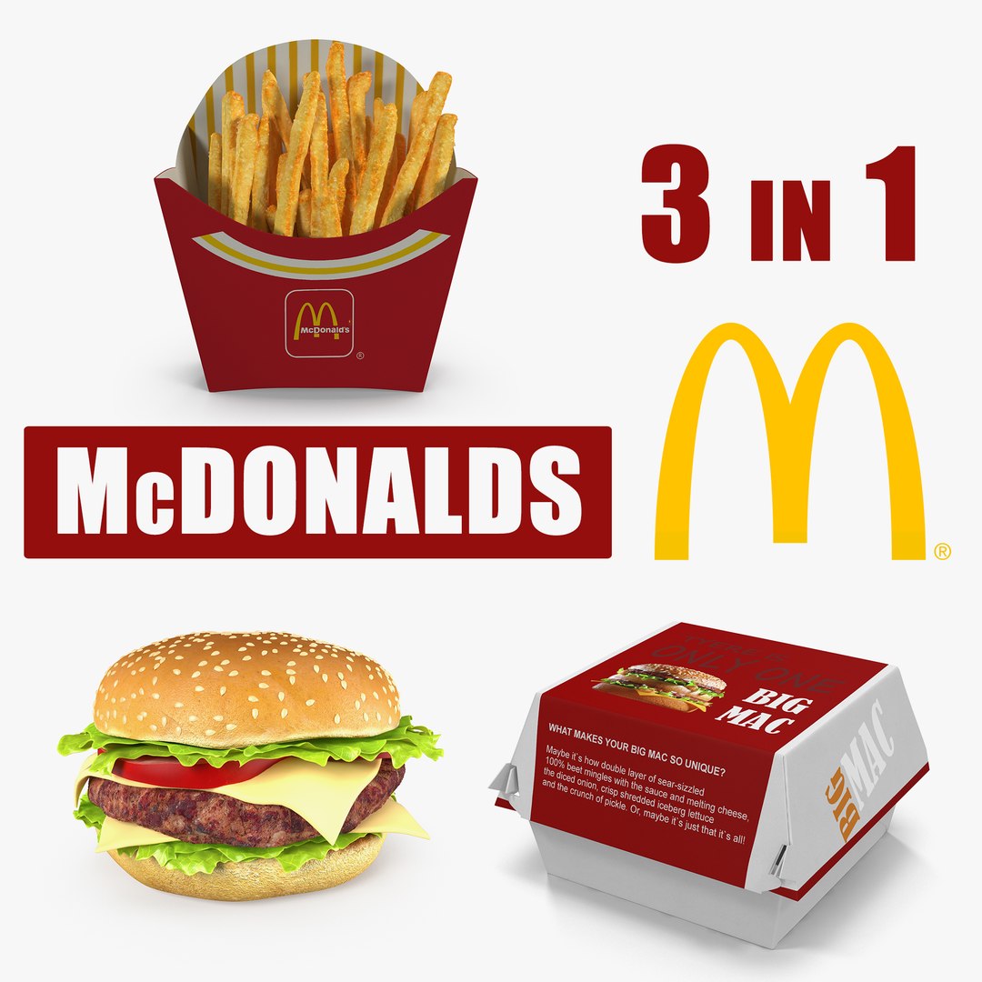 McDonalds Food 3D Models Collection 3D model preview