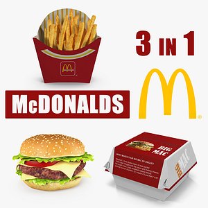 3D mcdonalds food