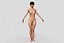 Nude Slim Brunette Woman with Tan Lines and Short Hair