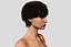 Nude Slim Brunette Woman with Tan Lines and Short Hair