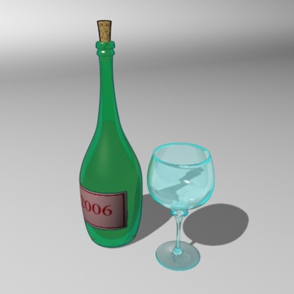 3ds max bottle drinking glasses cartoon