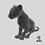 Black Panther Cub Sitting Pose