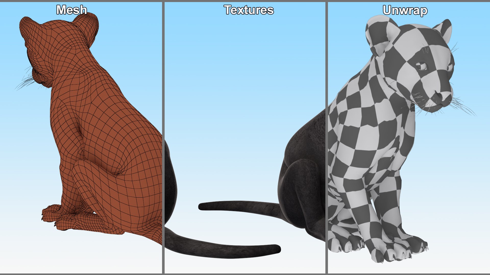 3D Black Panther Cub Sitting Pose https://p.turbosquid.com/ts-thumb/Mm/n8s3hv/iQ/black_panther_cub_sitting_pose_010/jpg/1737128710/1920x1080/fit_q87/e2e0720b953d7851d7c33583681c09b63d666726/black_panther_cub_sitting_pose_010.jpg