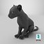 Black Panther Cub Sitting Pose