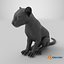 Black Panther Cub Sitting Pose