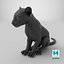 Black Panther Cub Sitting Pose