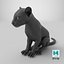 Black Panther Cub Sitting Pose