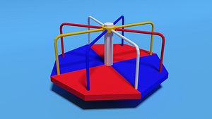 Low Poly Cartoon Playground Roundabout