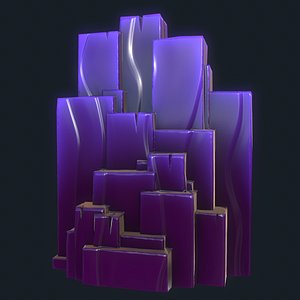 3D model cartoon rock cliff