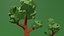 Tree pixel low poly 3D model