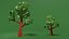 Tree pixel low poly 3D model