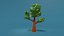 Tree pixel low poly 3D model